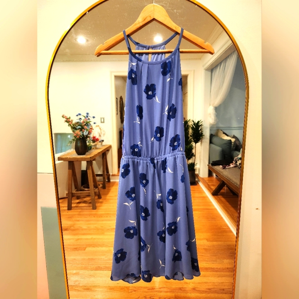 Banana Republic Floral Light Blue Dress